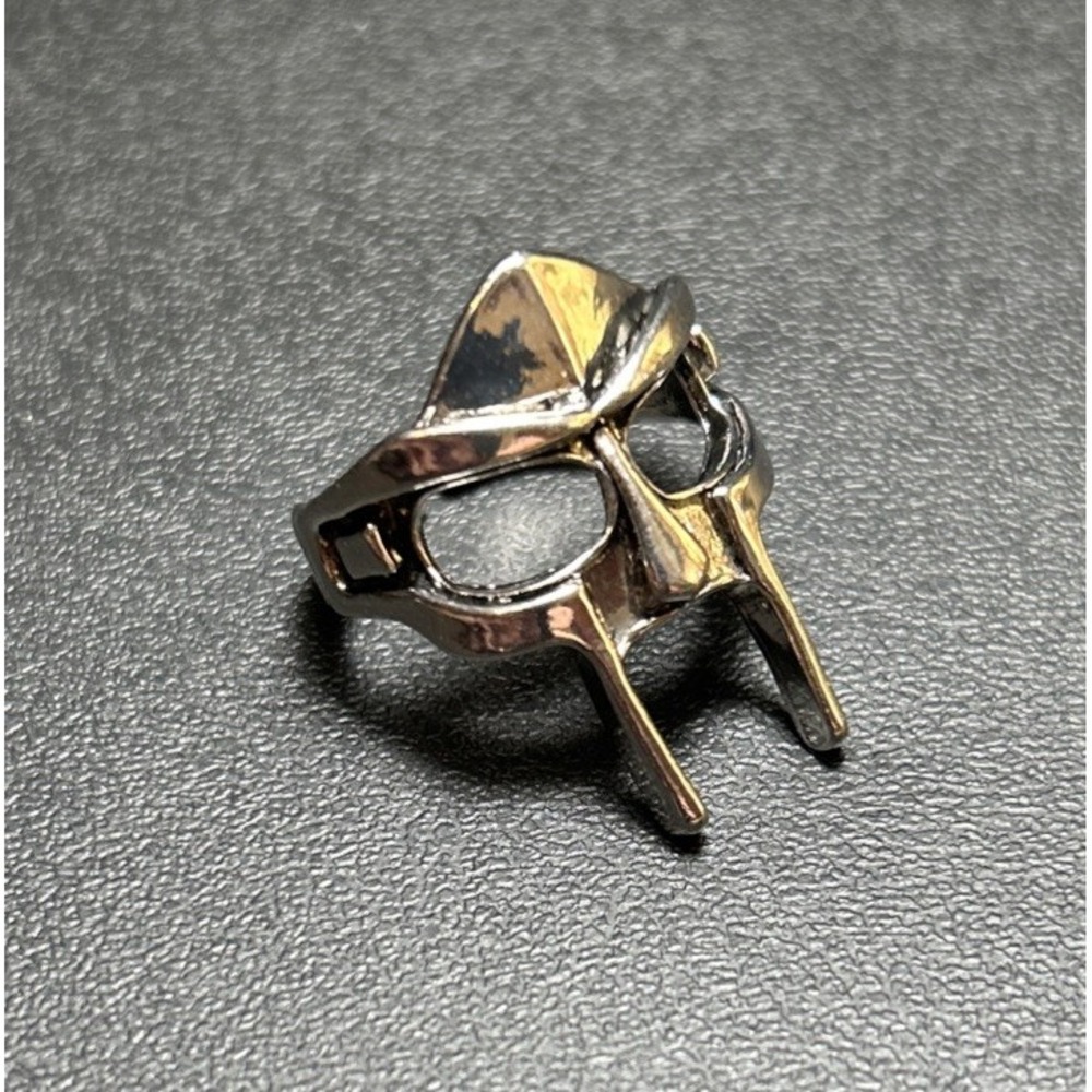 MF DOOM Mask Gladiator Style Ring Silver Stainless Steel Gothic Y2K Band Size 9